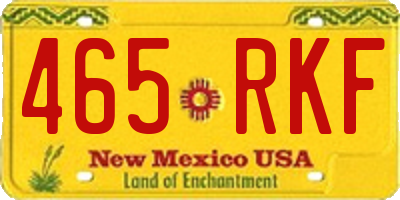 NM license plate 465RKF
