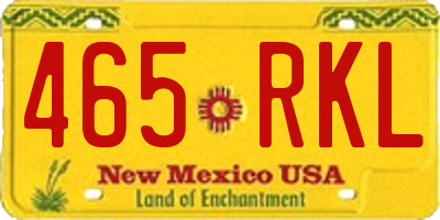 NM license plate 465RKL