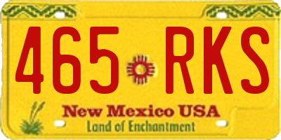 NM license plate 465RKS