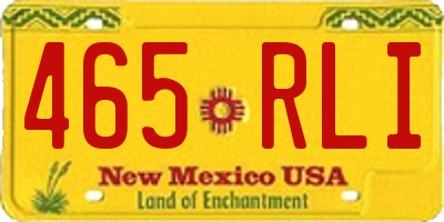 NM license plate 465RLI
