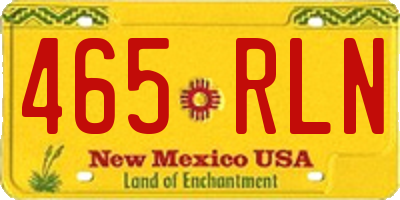 NM license plate 465RLN