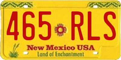 NM license plate 465RLS