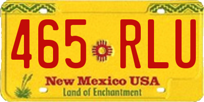 NM license plate 465RLU