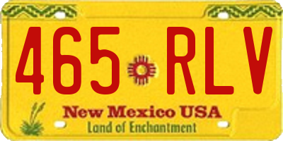 NM license plate 465RLV