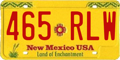 NM license plate 465RLW