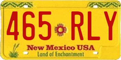 NM license plate 465RLY