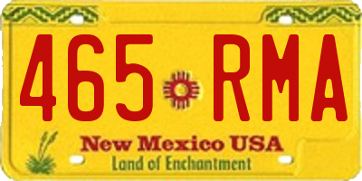 NM license plate 465RMA