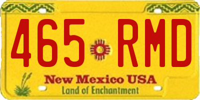 NM license plate 465RMD