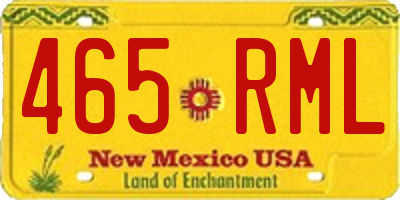 NM license plate 465RML