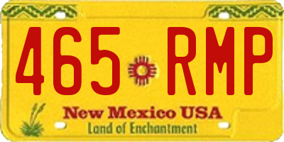 NM license plate 465RMP