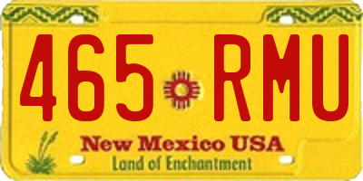NM license plate 465RMU