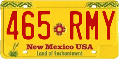 NM license plate 465RMY