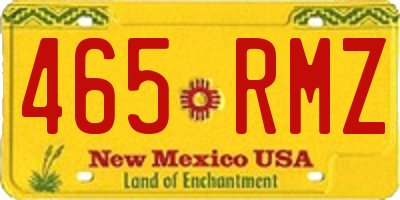 NM license plate 465RMZ