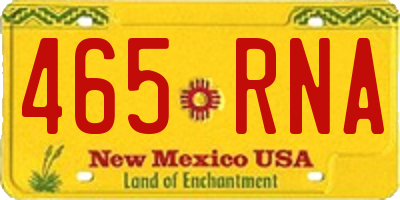 NM license plate 465RNA