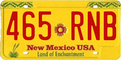 NM license plate 465RNB