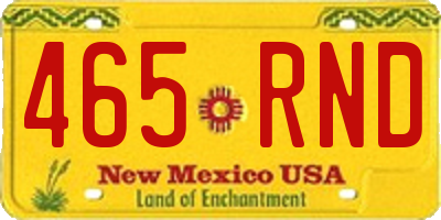 NM license plate 465RND