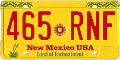 NM license plate 465RNF