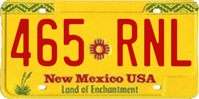 NM license plate 465RNL