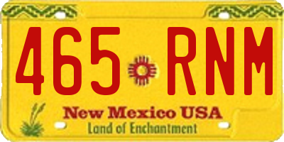 NM license plate 465RNM