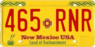 NM license plate 465RNR