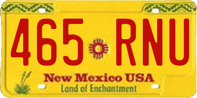 NM license plate 465RNU