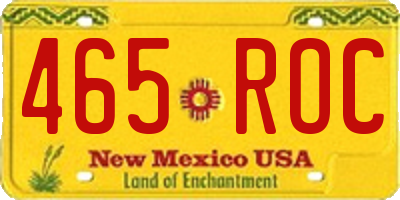 NM license plate 465ROC
