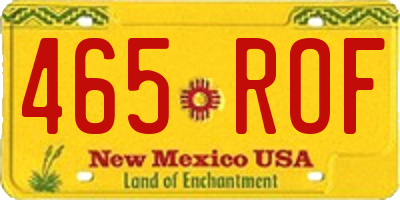 NM license plate 465ROF