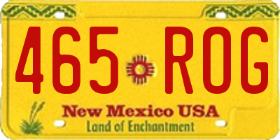 NM license plate 465ROG