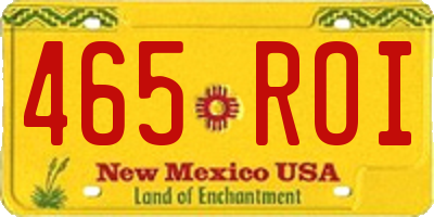 NM license plate 465ROI