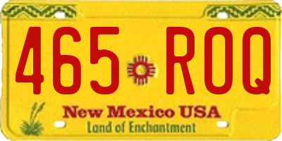 NM license plate 465ROQ