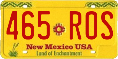 NM license plate 465ROS
