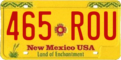 NM license plate 465ROU