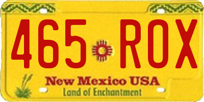 NM license plate 465ROX