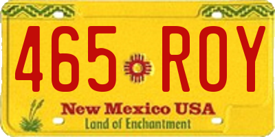 NM license plate 465ROY