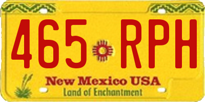 NM license plate 465RPH