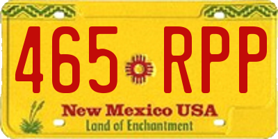 NM license plate 465RPP