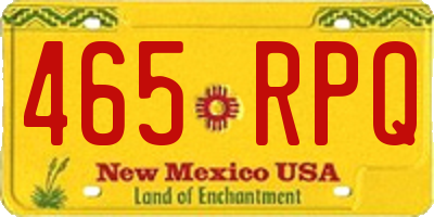 NM license plate 465RPQ
