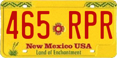 NM license plate 465RPR