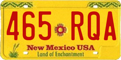 NM license plate 465RQA