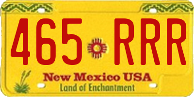 NM license plate 465RRR