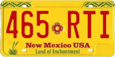 NM license plate 465RTI