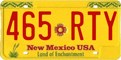 NM license plate 465RTY