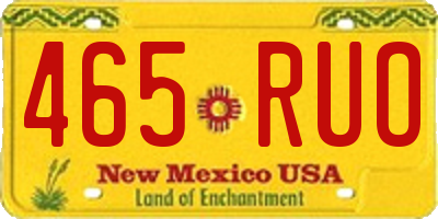 NM license plate 465RUO