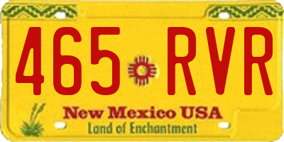 NM license plate 465RVR
