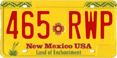 NM license plate 465RWP