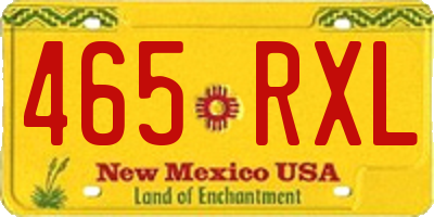 NM license plate 465RXL