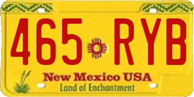 NM license plate 465RYB