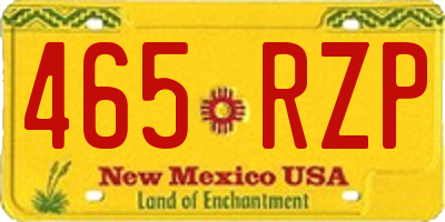 NM license plate 465RZP