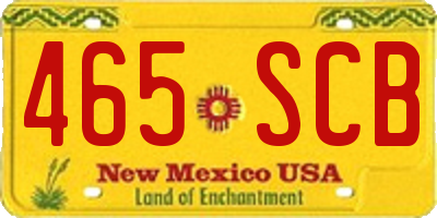 NM license plate 465SCB