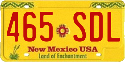 NM license plate 465SDL